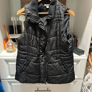 New York & Company Women's Black Quilted Vest
